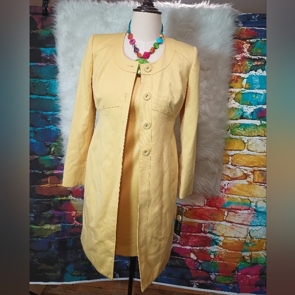 Anne Klein Yellow Jacket and Dress Suit New With Tags Size 4P - Picture 10 of 14